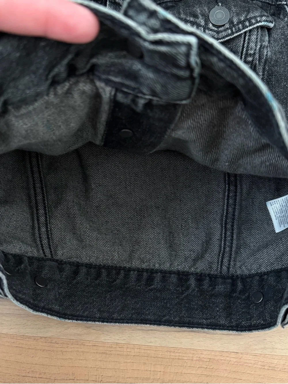 GAP Kids Black Hooded Jean Jacket